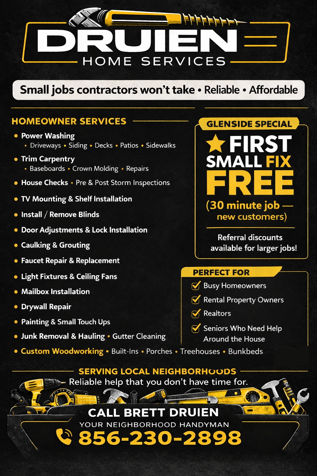 Druien Home Services flyer in Glenside, PA